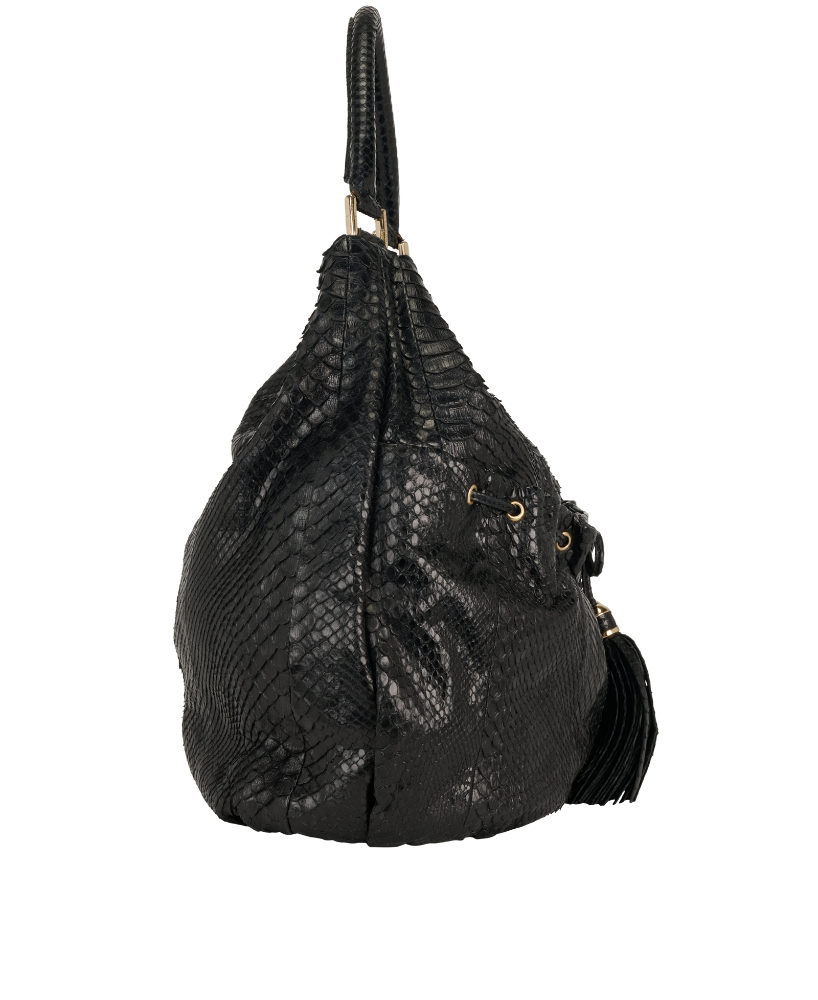 Slouch Tote, &pound;150, Handbags, Black, Leather, Side view